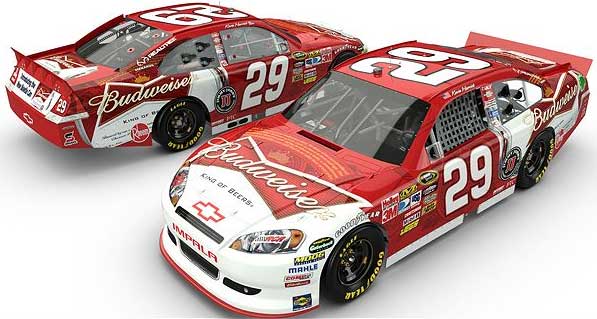 #29 Kevin Harvick Black Budweiser 2012 1/64th HO Scale Slot Car Waterslide Decal 